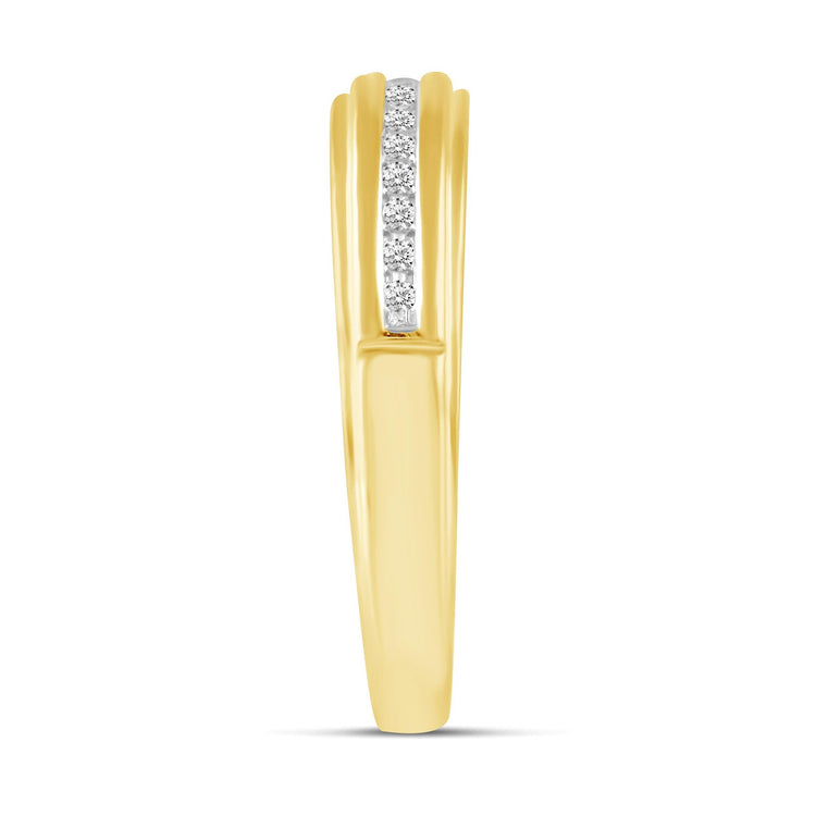 1/20CT TW Diamond Wedding Band Set in 10KT Yellow Gold - Fifth and Fine