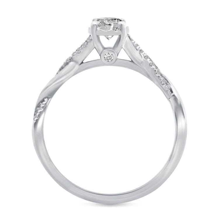 1/2 Cttw (I1-I2 Clarity) Diamond Infinity Engagement Wedding Bridal Ring in 14K Gold