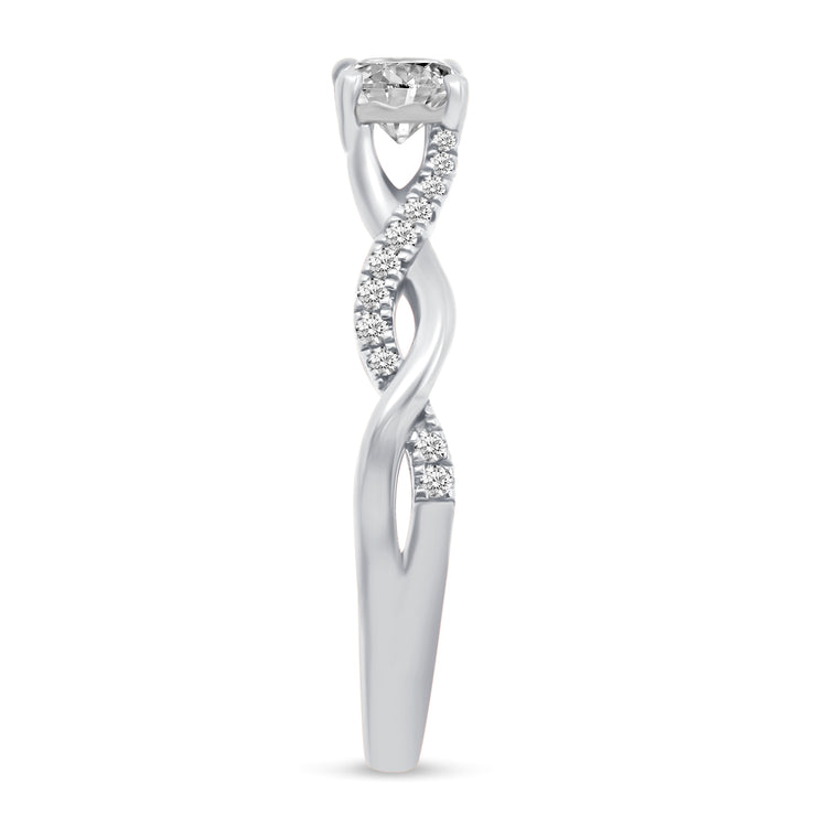 1/2 Cttw (I1-I2 Clarity) Diamond Infinity Engagement Wedding Bridal Ring in 14K Gold