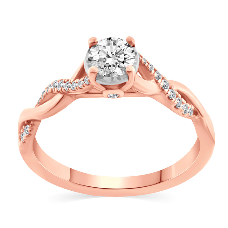 1/2 Cttw (I1-I2 Clarity) Diamond Infinity Engagement Wedding Bridal Ring in 14K Gold