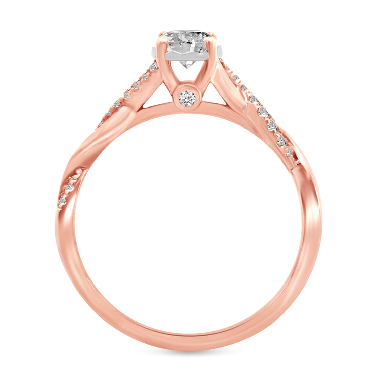 1/2 Cttw (I1-I2 Clarity) Diamond Infinity Engagement Wedding Bridal Ring in 14K Gold