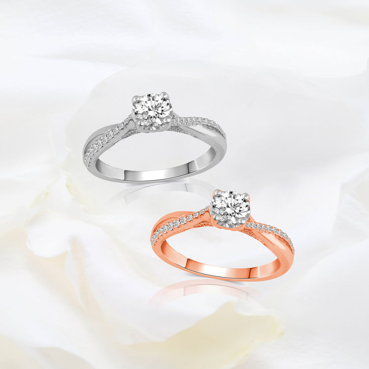 5/8 Cttw (I1-I2 Clarity) Diamond Infinity Engagement Wedding Bridal Ring in 14K Gold