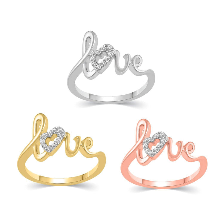 1/10 CTW Diamond Love Ring in Sterling Silver - Fifth and Fine