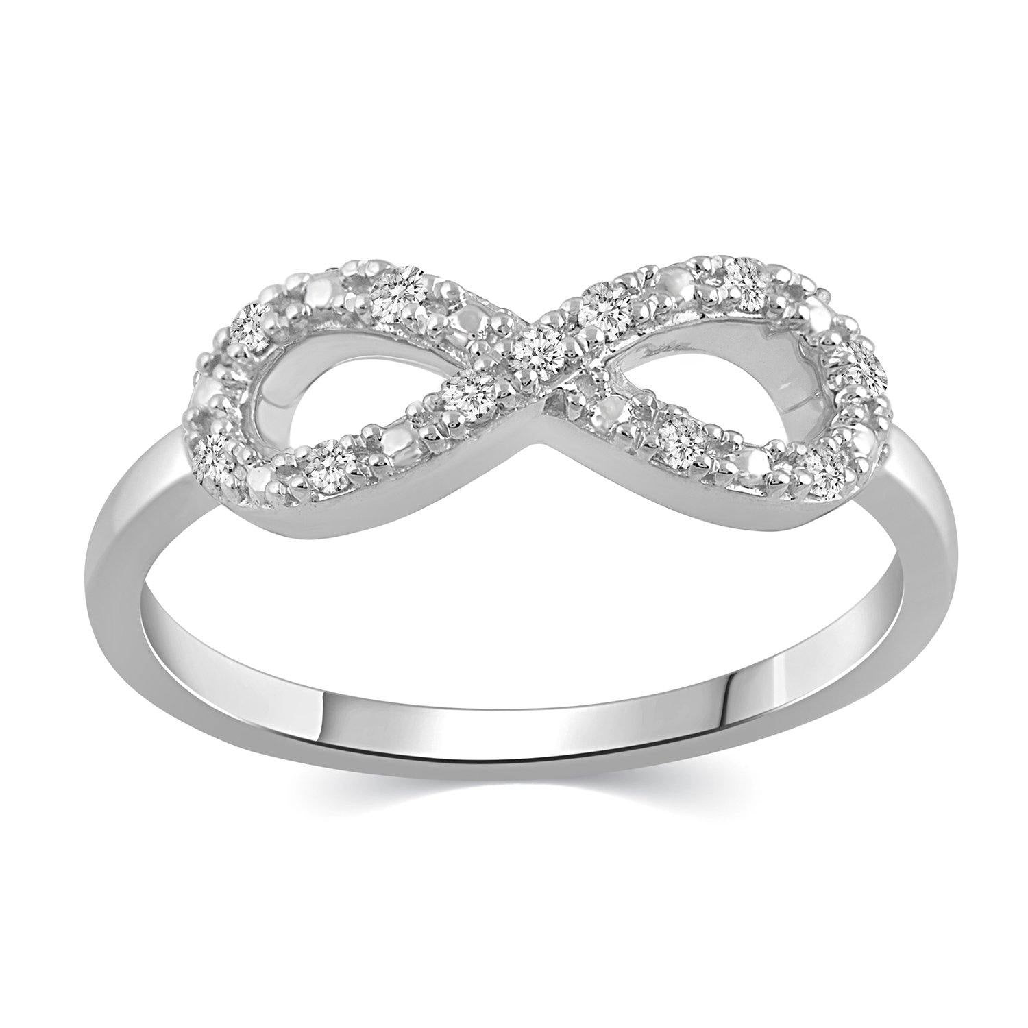 1/10 CT TW Diamond Infinity Fashion Ring in Sterling Silver - Fifth and Fine