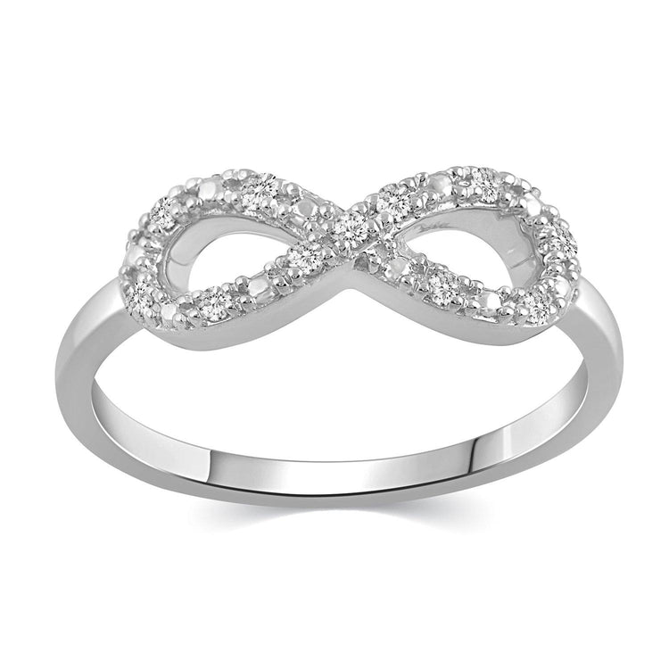 1/10 CT TW Diamond Infinity Fashion Ring in Sterling Silver - Fifth and Fine