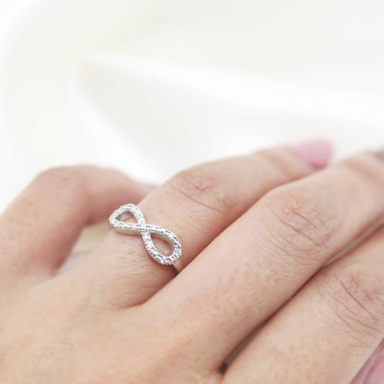 1/10 CT TW Diamond Infinity Fashion Ring in Sterling Silver fine jewelry diamond ring