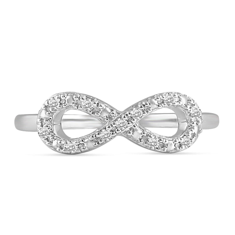 1/10 CT TW Diamond Infinity Fashion Ring in Sterling Silver - Fifth and Fine