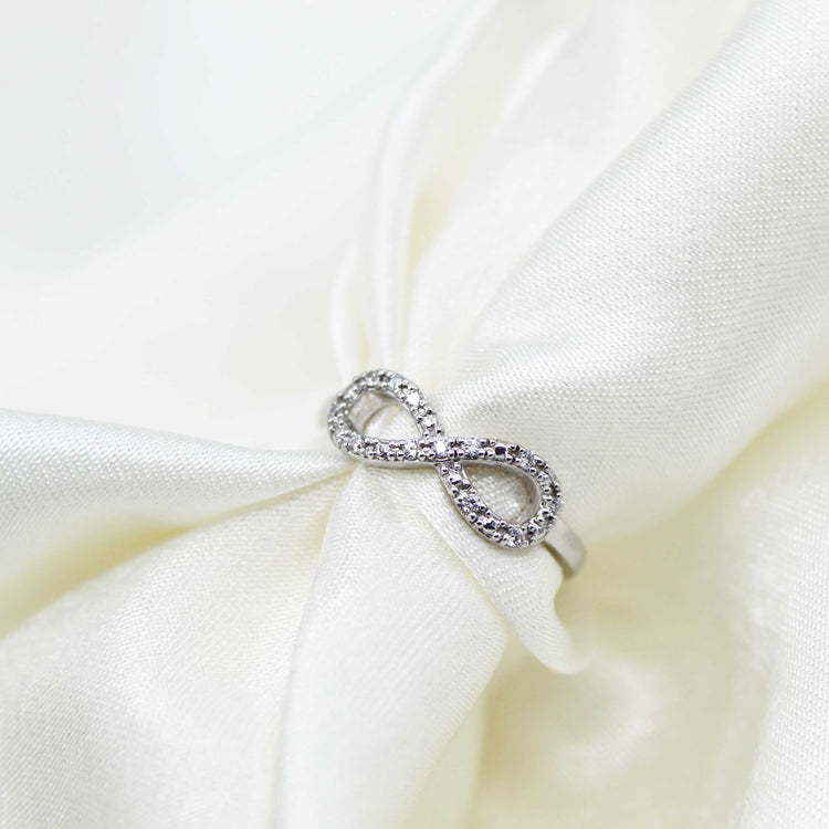 1/10 CT TW Diamond Infinity Fashion Ring in Sterling Silver fine jewelry diamond ring