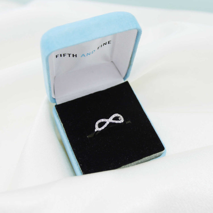 fine jewelry diamond ring 1/10 CT TW Diamond Infinity Fashion Ring in Sterling Silver