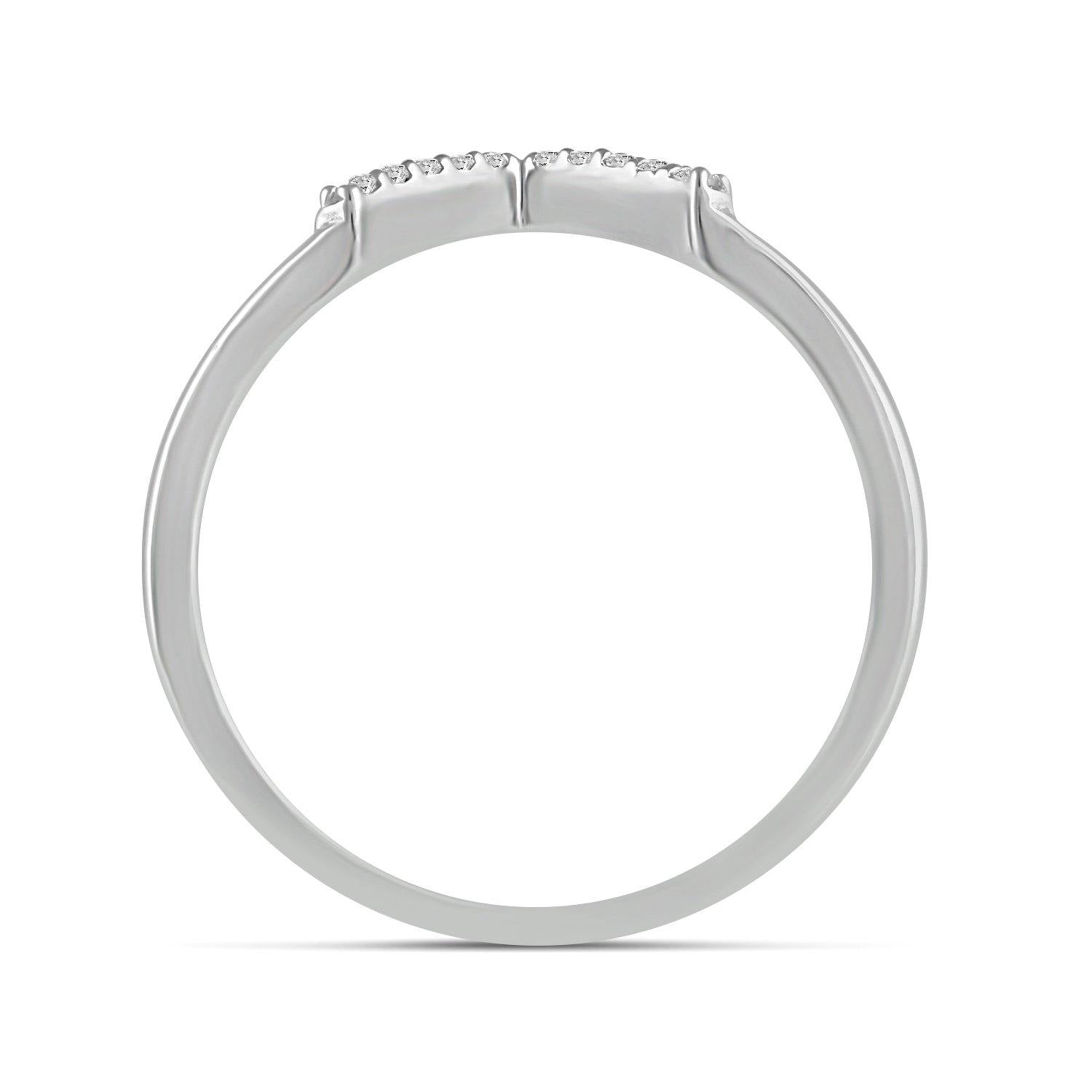 1/10 CT TW Diamond V Shaped Ring in Sterling Silver - Fifth and Fine