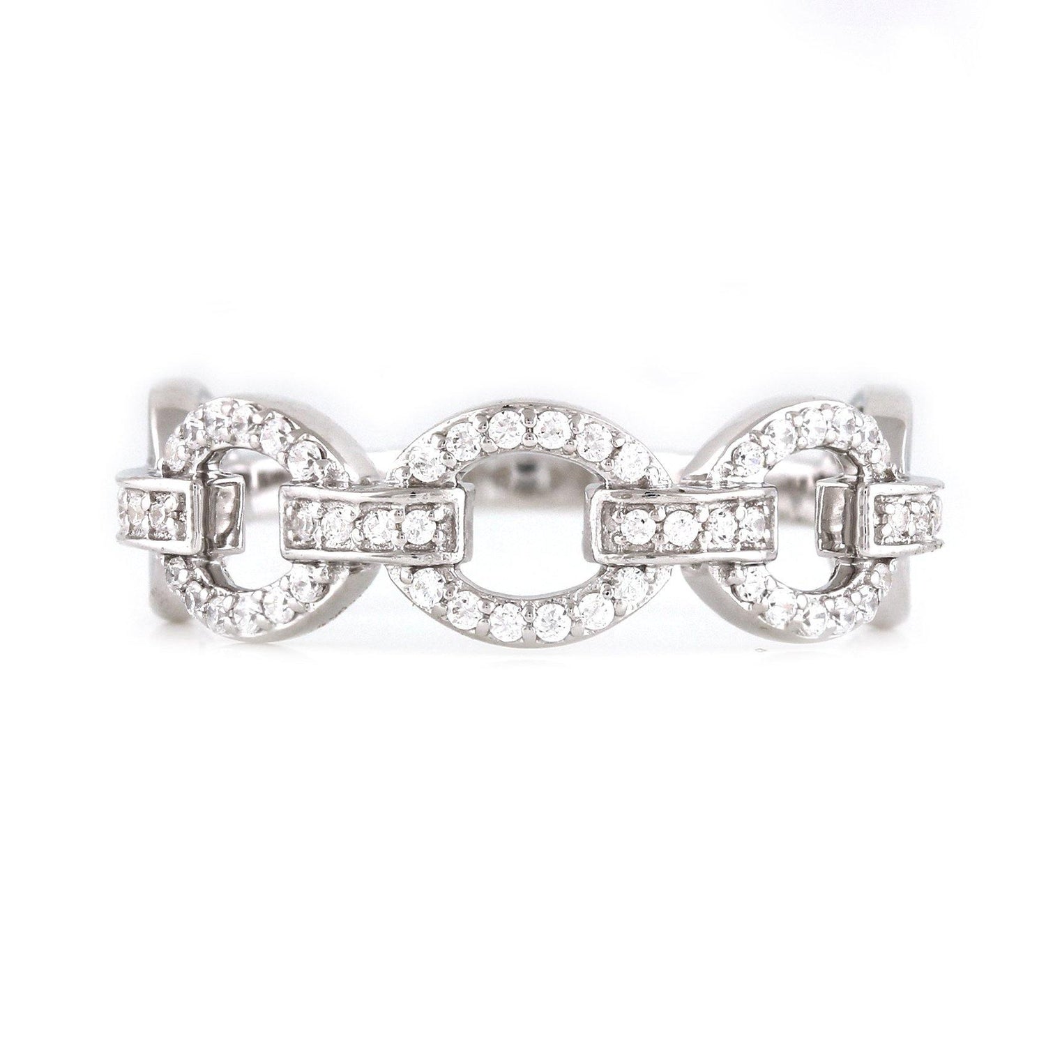 3/4CT TW Diamond Three Stone Cluster Engagement Ring in Sterling Silver - Fifth and Fine