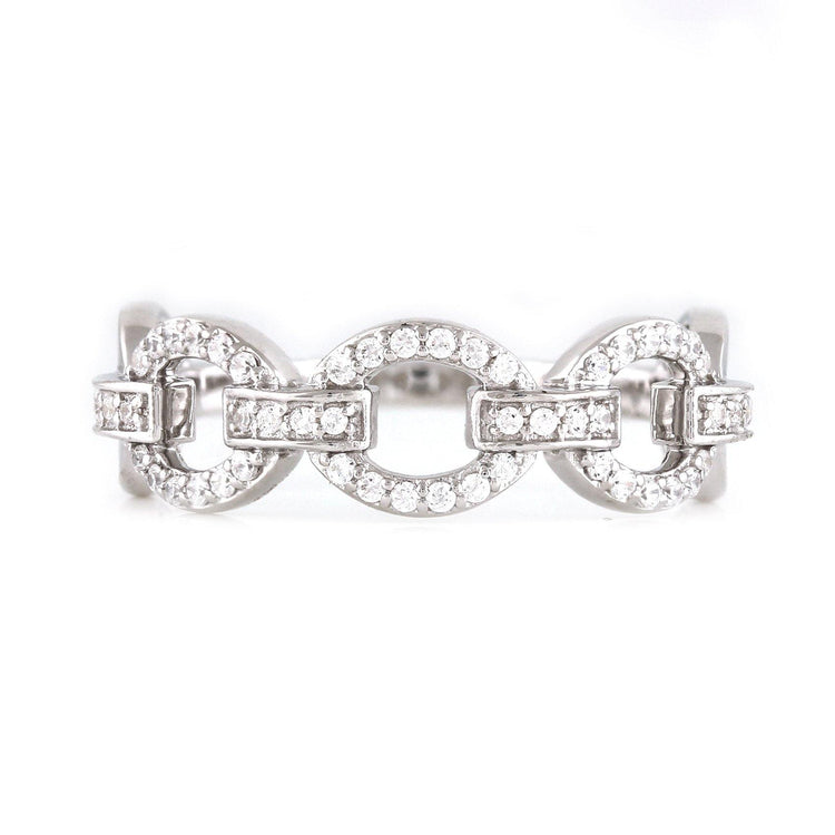 3/4CT TW Diamond Three Stone Cluster Engagement Ring in Sterling Silver - Fifth and Fine