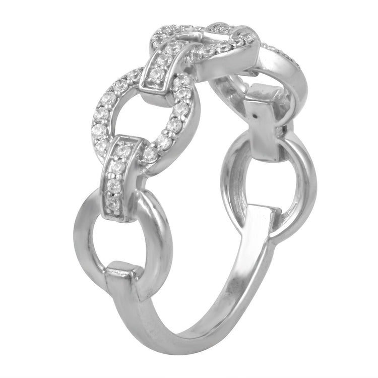 3/4CT TW Diamond Three Stone Cluster Engagement Ring in Sterling Silver - Fifth and Fine