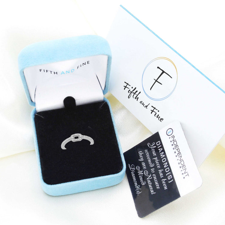 1/4Ct TW Diamond Single Chain Link Ring in Sterling Silver