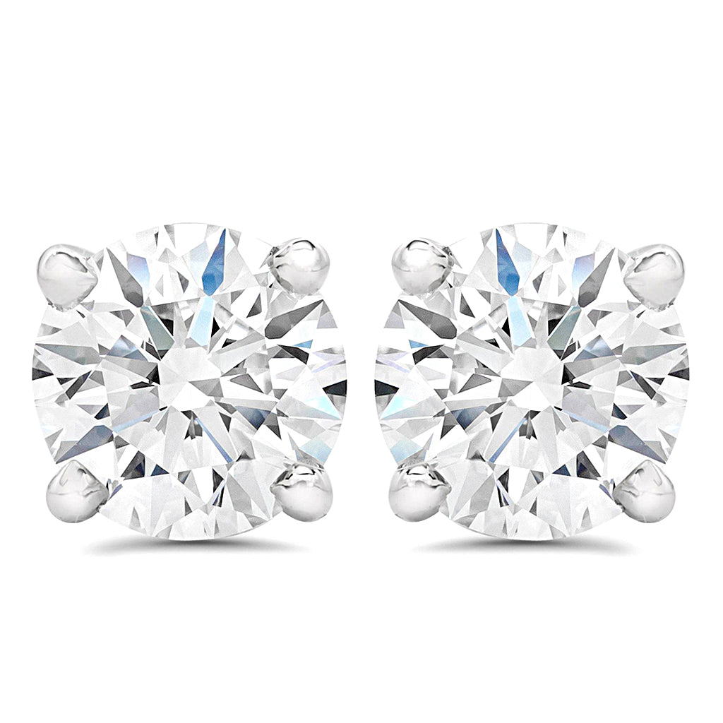 White GoldAGS Certified (VS1-VS2)  1/5ct TW to 2.00ct TW Diamond Earrings-14KGold-ScrewBack fine jewelry birthday holiday valentineday gift