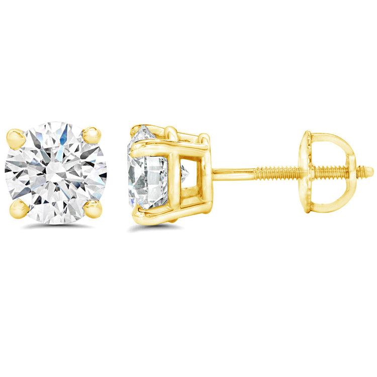 AGS Certified (VS1-VS2) 1/5ct TW to 2.00ct TW Diamond Earrings-14KGold-ScrewBack fine jewelry birthday holiday valentineday gift