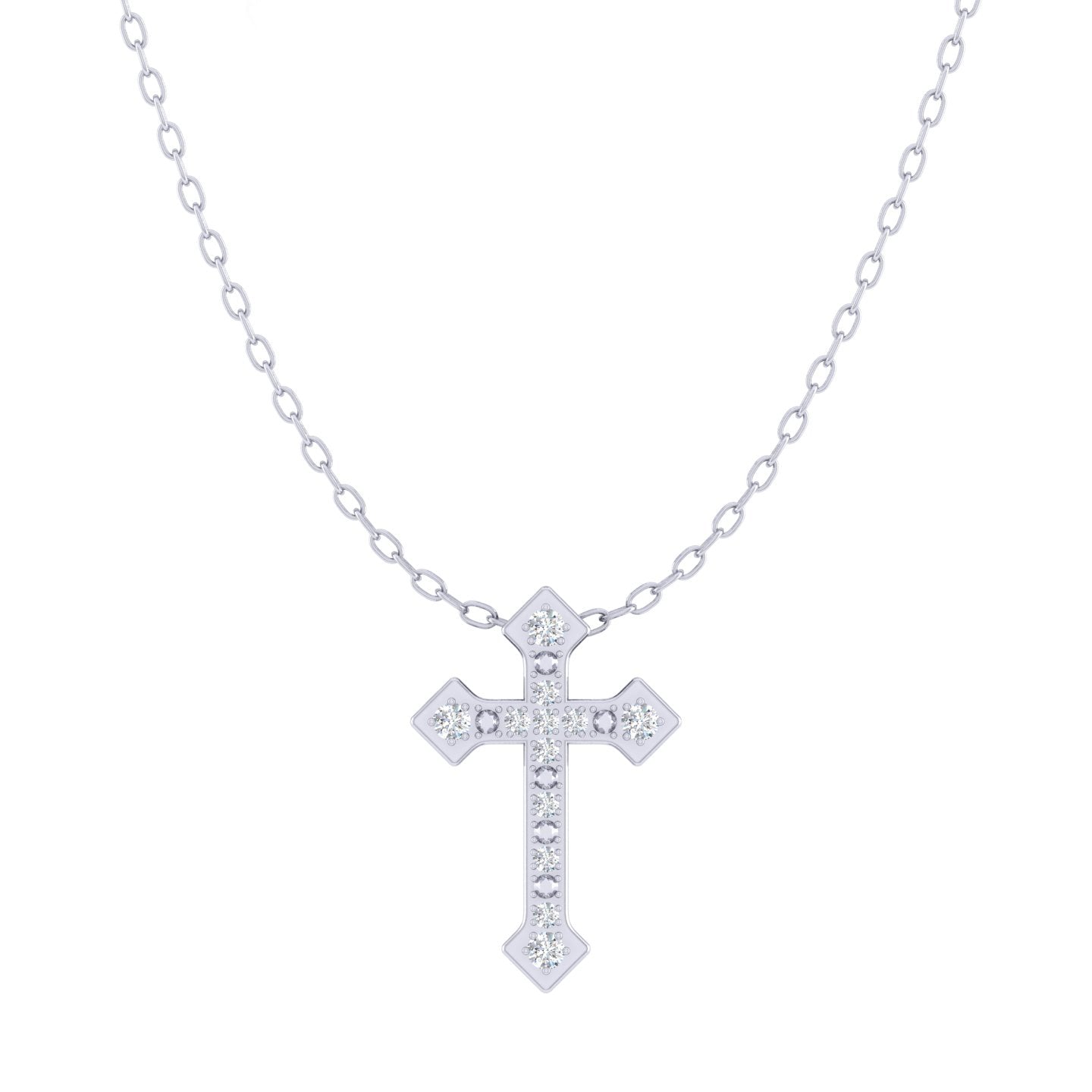 Celtic Cross 1/20 Cttw Natural Diamond Pendant Necklace set in 925 Sterling Silver