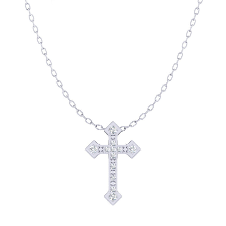 Celtic Cross 1/20 Cttw Natural Diamond Pendant Necklace set in 925 Sterling Silver
