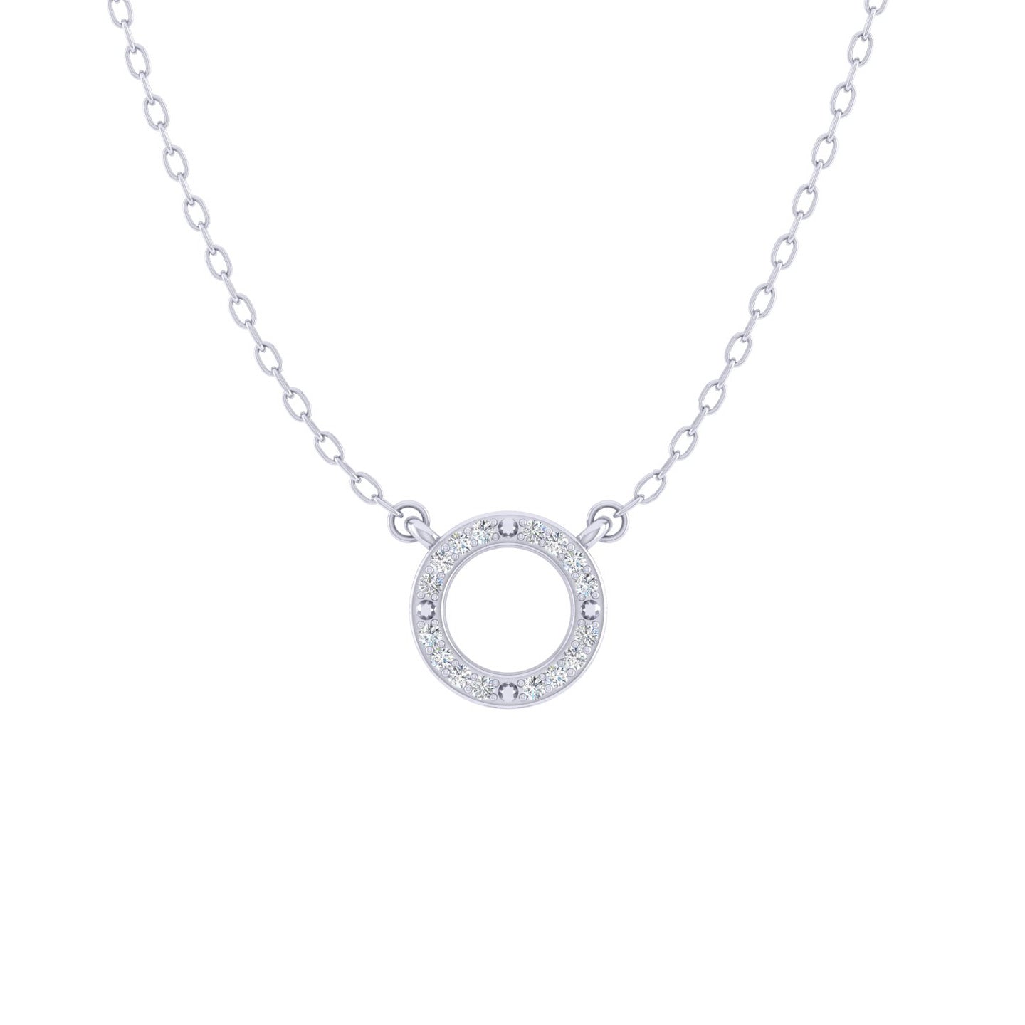 Circle of Life 1/20 Cttw Natural Diamond Pendant Necklace set in 925 Sterling Silver