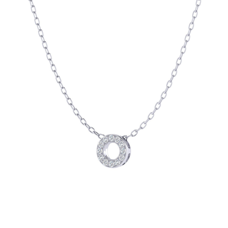 Eternity Circle 1/20 Cttw Natural Diamond Pendant Necklace set in 925 Sterling Silver
