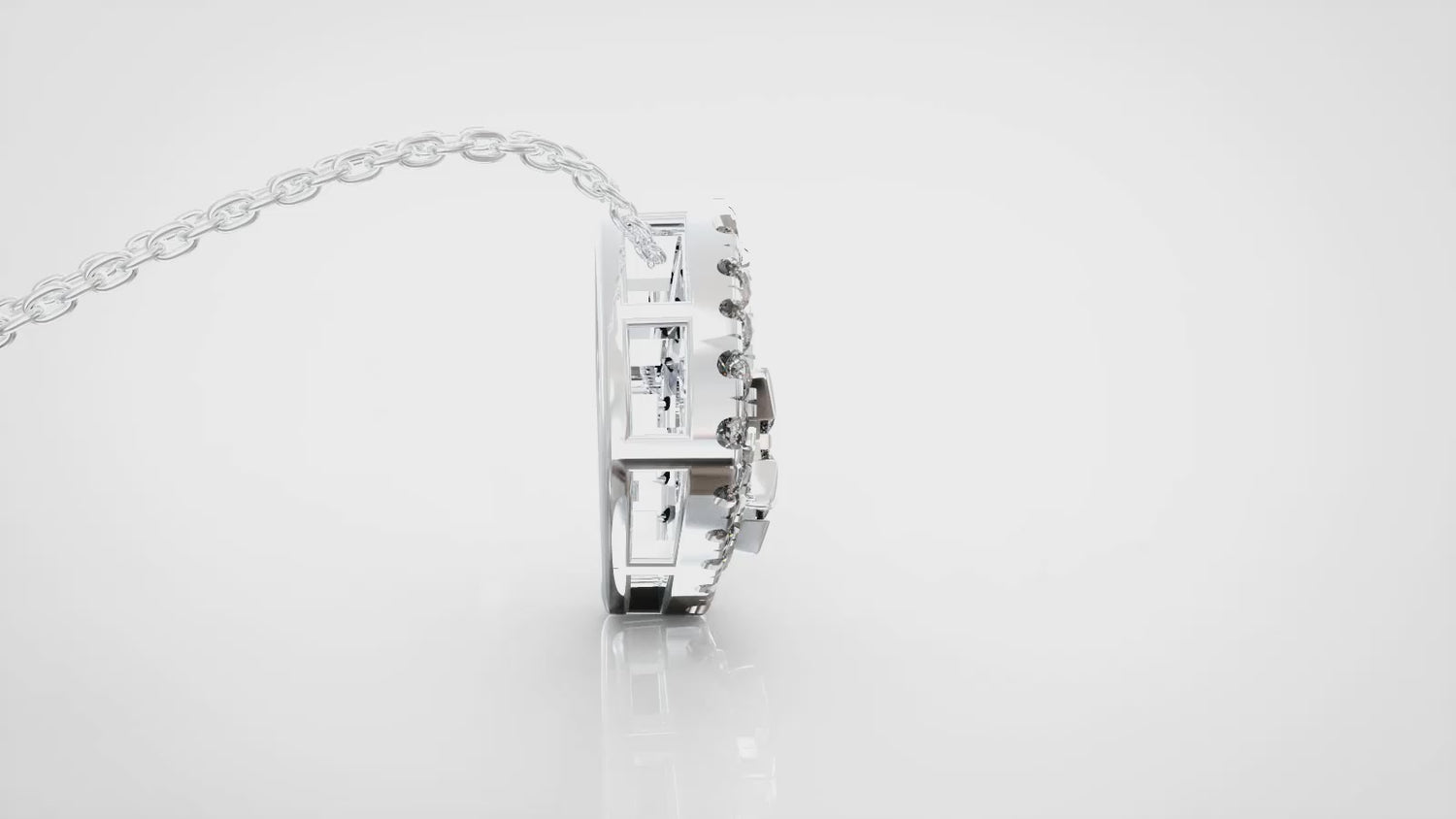 1/4 CT TW Diamond Floating Star Square Pendant Necklace in 925 Sterling Silver