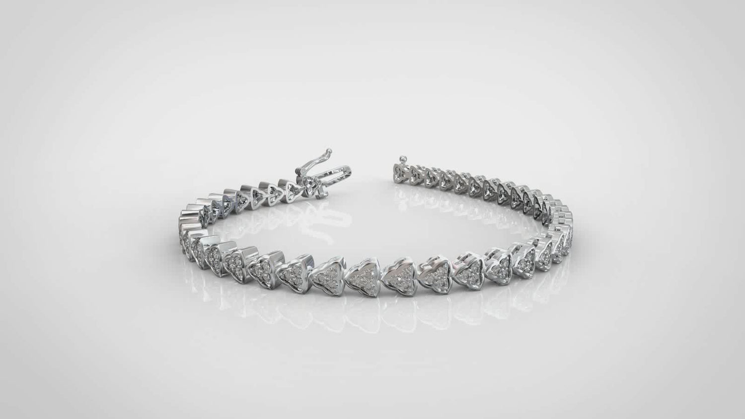 1 1/4 CT TW Diamond Triangle Tennis Bracelet in Sterling Silver