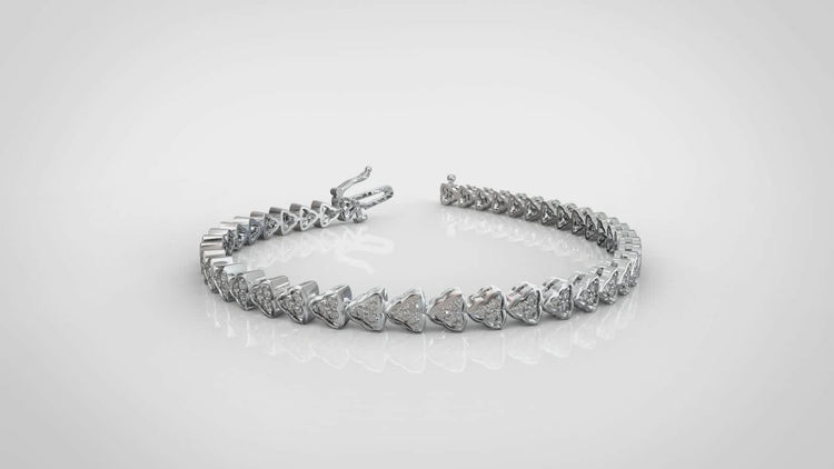 1 1/4 CT TW Diamond Triangle Tennis Bracelet in Sterling Silver