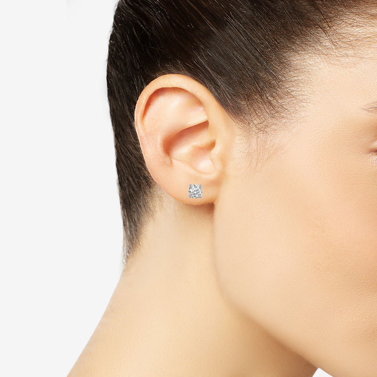 3/4 CTW (I2) Natural Diamond Studs Earrings in14K White Gold/Yellow Gold/Rose Gold