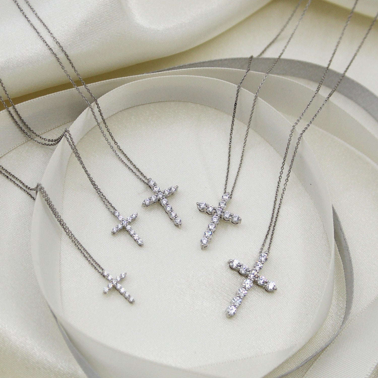 Diamond Cross Pendant in Sterling Silver