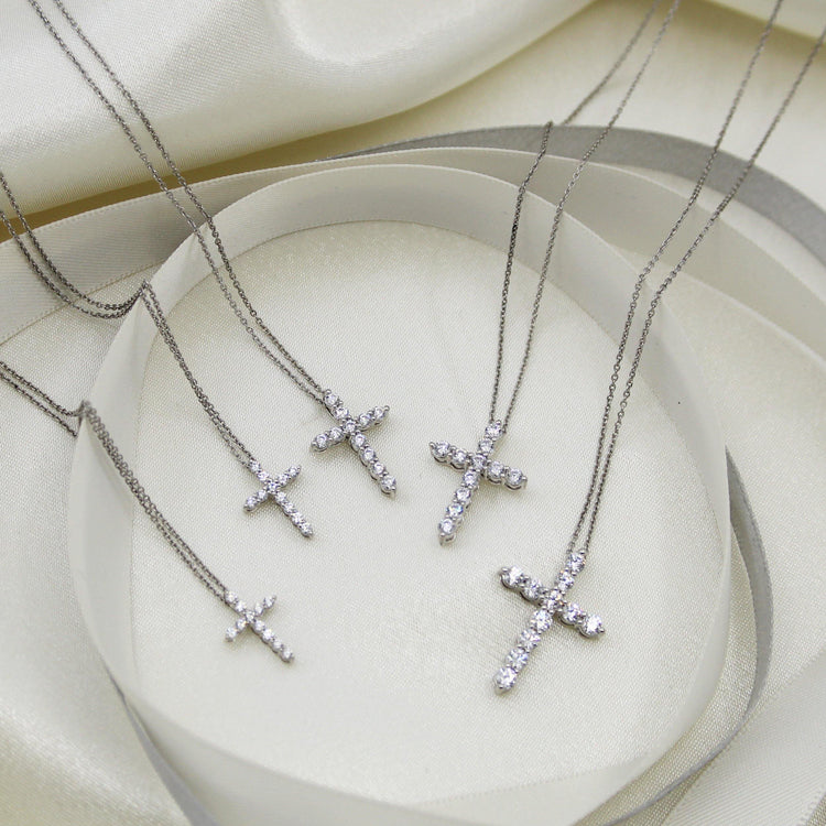 cross natural diamond pendant necklace jewelry newyork