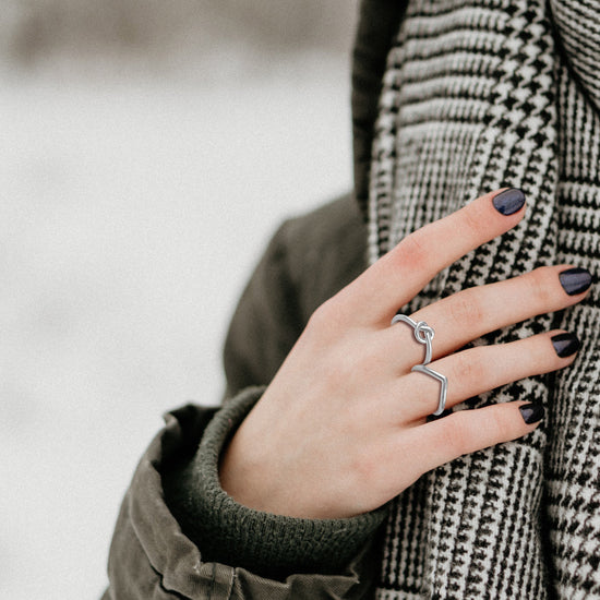 Chevron Simple Plain Ring in 925 Sterling Silver