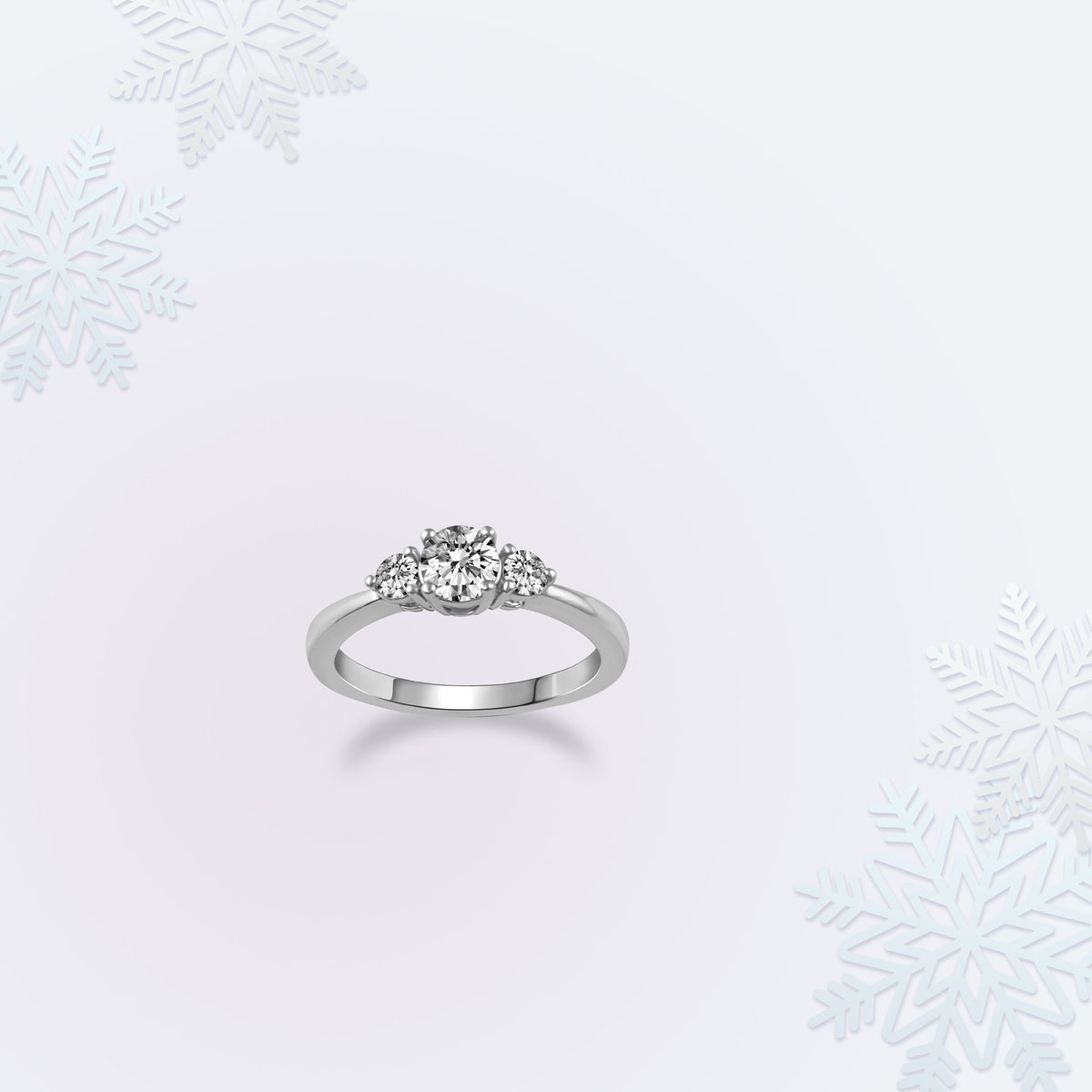 3-Stone Three Round Stone Ring in 925 Sterling Silver Jewelry