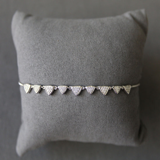 1/4 Cttw Diamond Triangle Anklet in 925 Sterling Silver