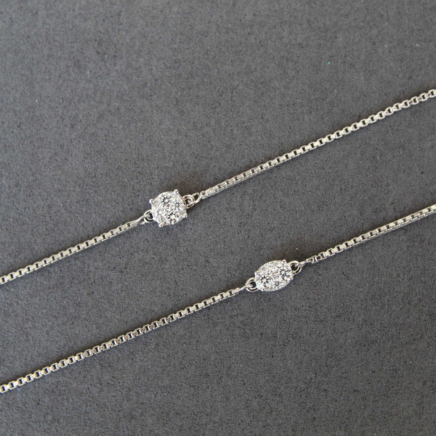 1/4 Cttw Diamond Round Cluster Adjustable Chain Bracelet in 925 Sterling Silver