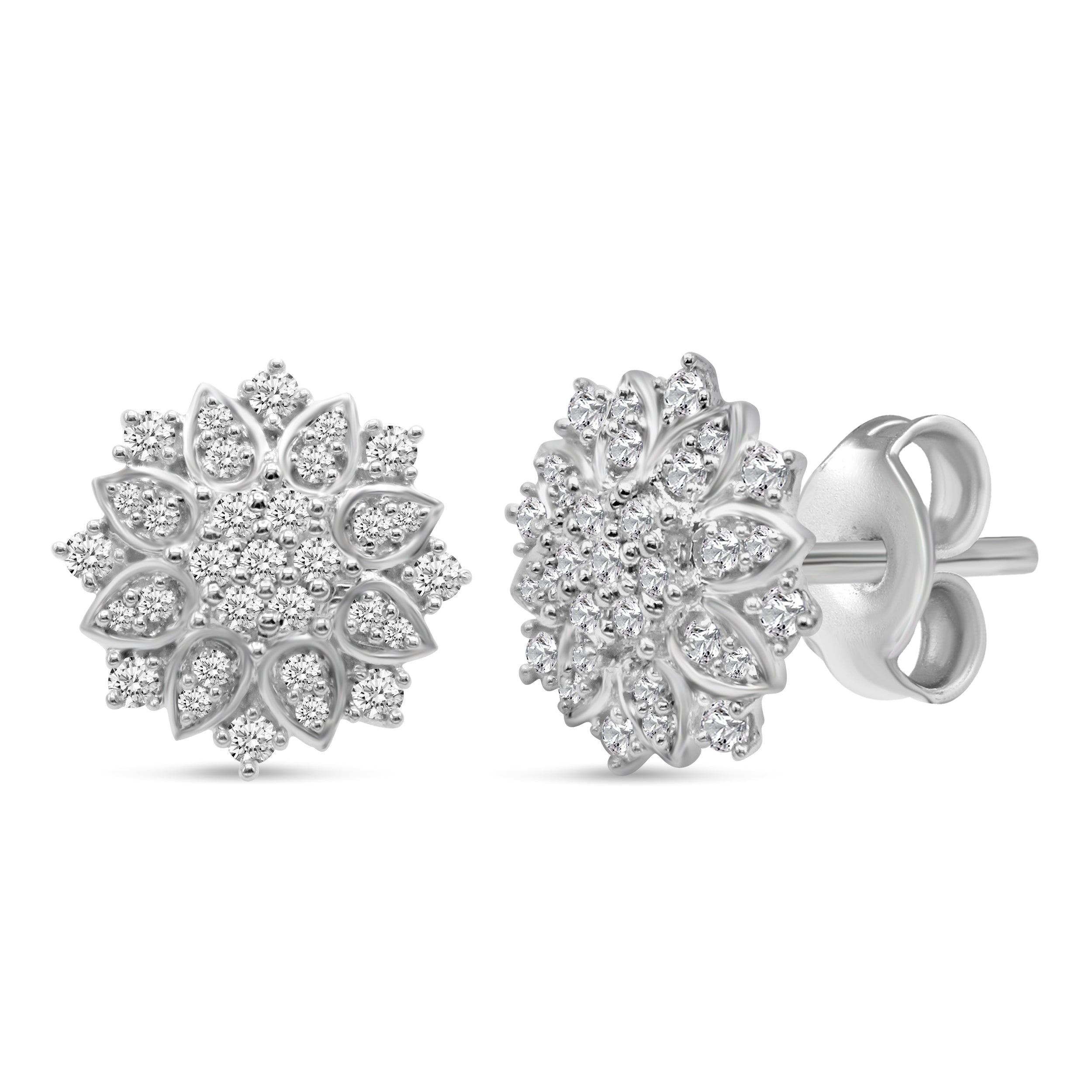 Pink Sapphire and Diamond Flower Cluster Stud Earrings – Robert White  Jewellers