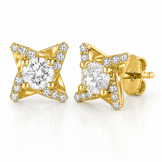 Celestial Star Lab-Grown Diamond Earrings in 925 Sterling Silver (5/8 CT TW)
