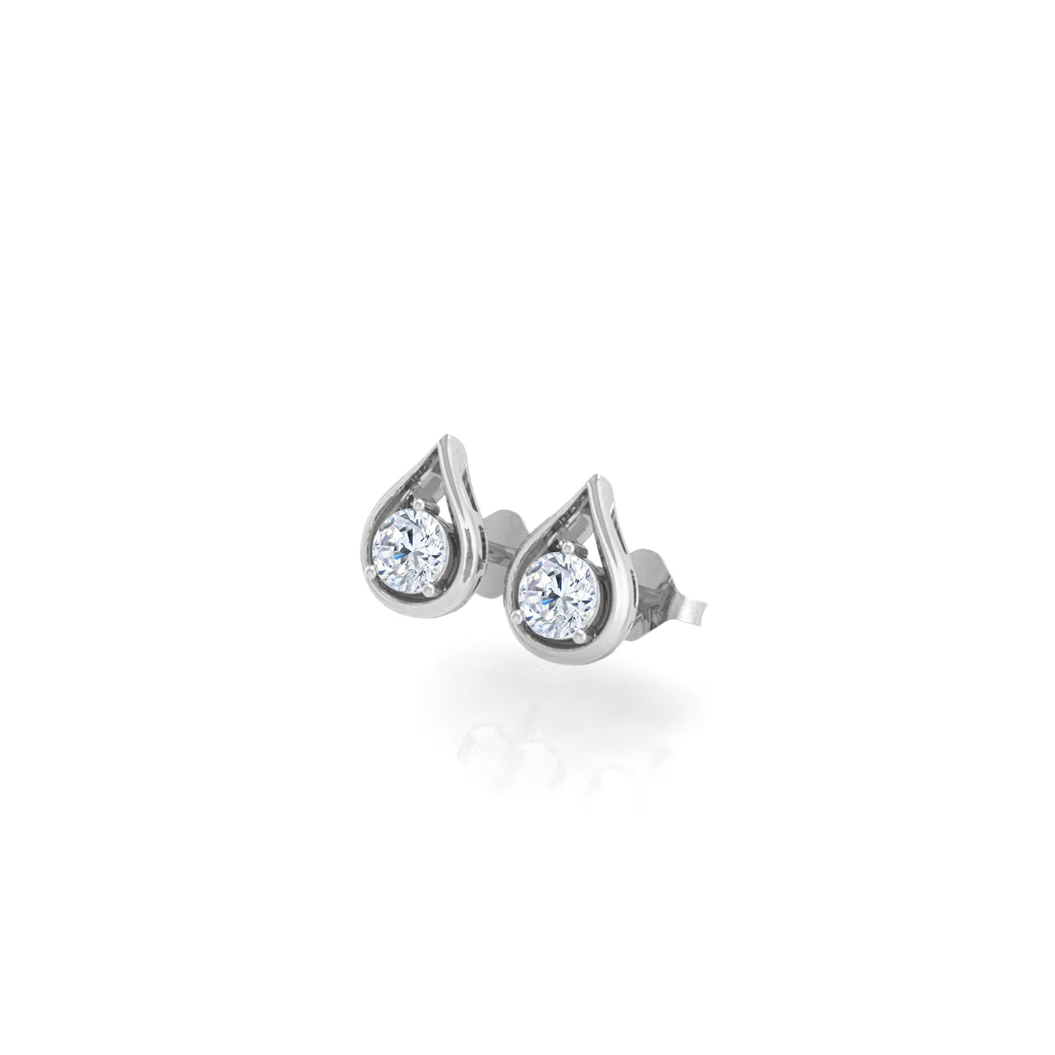 1/5-1/3 Cttw Diamond Teardrop Pear shape Stud Earrings available in K18 Yellow Gold vermeil and 925 Sterling Silver Rhodium Plating fifth and fine jewelry