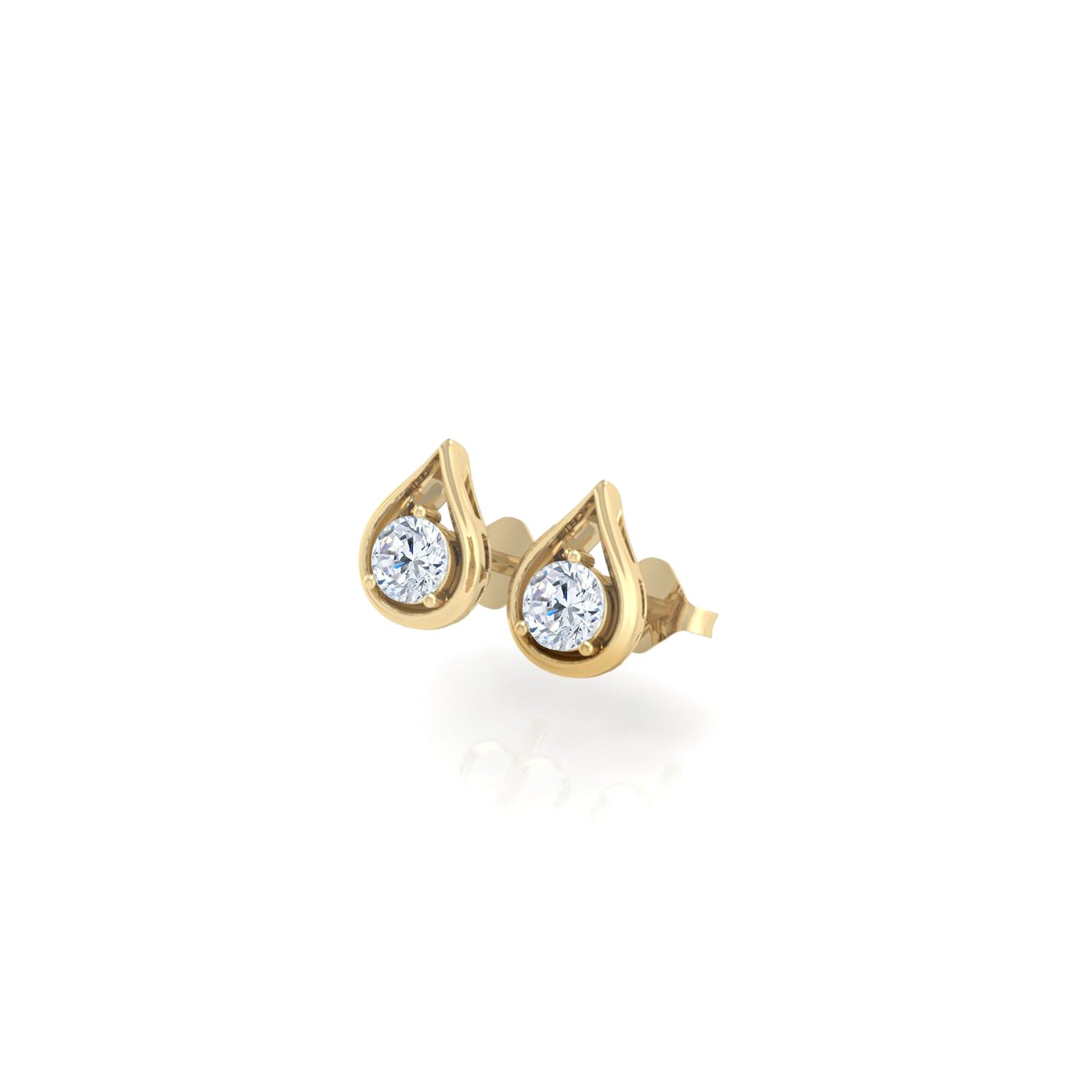 1/5-1/3 Cttw Diamond Teardrop Pear shape Stud Earrings available in K18 Yellow Gold vermeil and 925 Sterling Silver Rhodium Plating fifth and fine jewelry