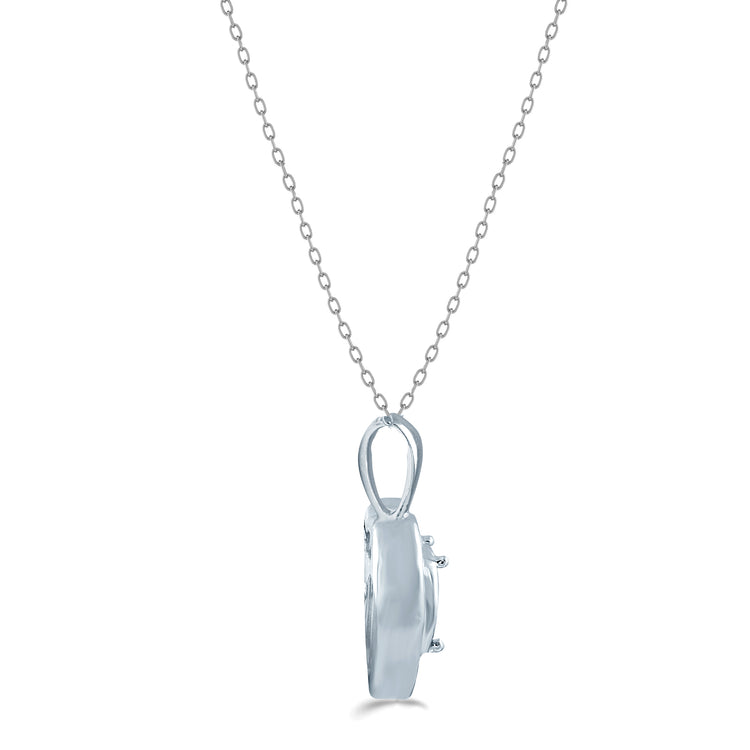 1/10 Cttw Diamond Heart Necklace Pendant 925 Sterling Silver