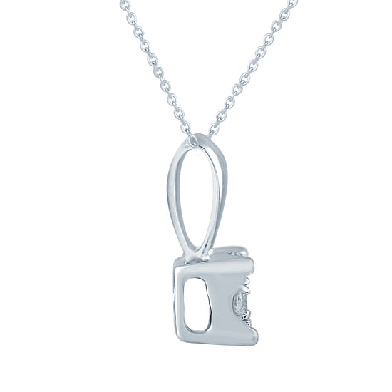 1/10CT TW Diamond Round Cluster Fashion Pendant in Sterling Silver