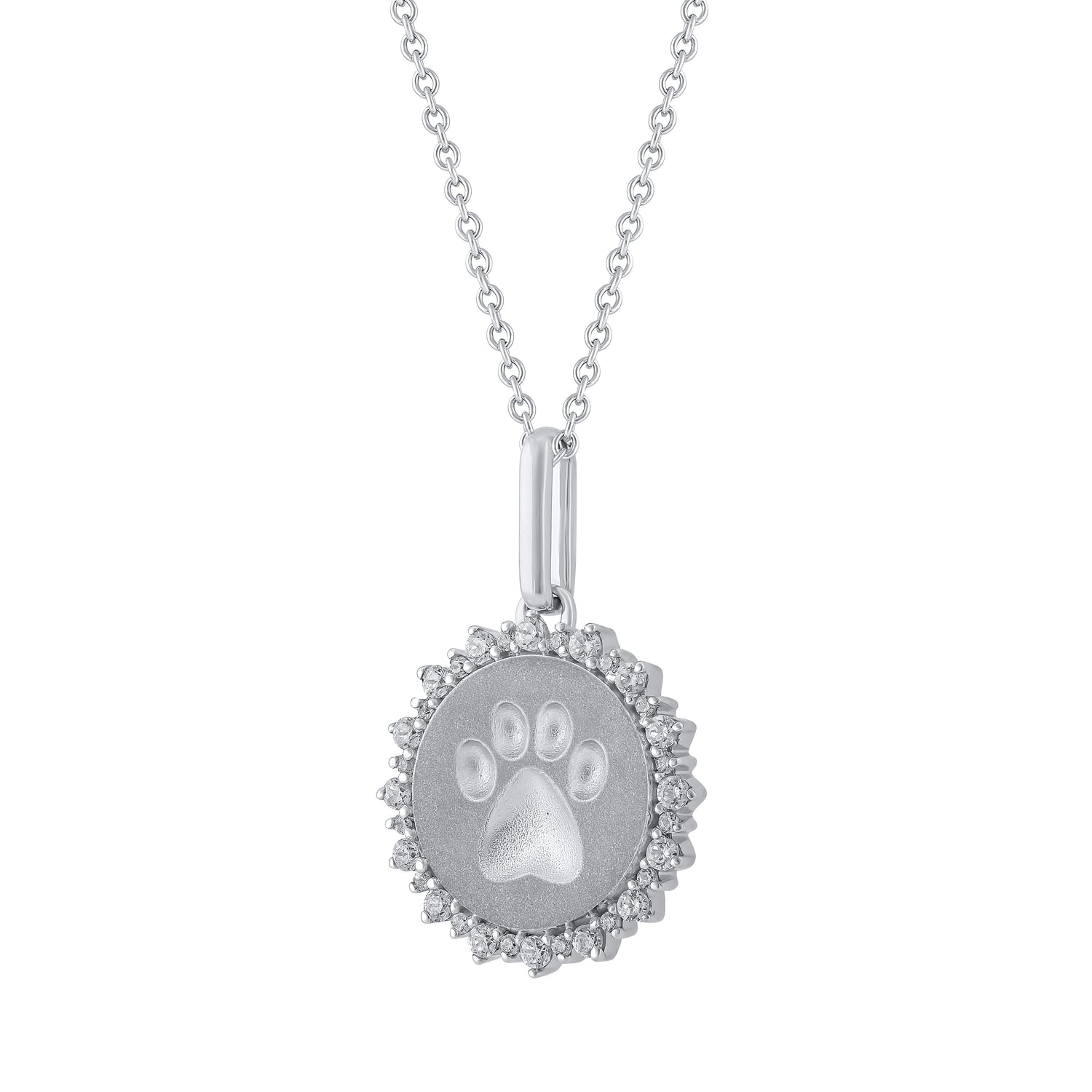 1/4 Cttw Lab-Grown Diamond Paw Medallion Coin Necklace pendant jewelry K18 yellow gold 925 sterling silver