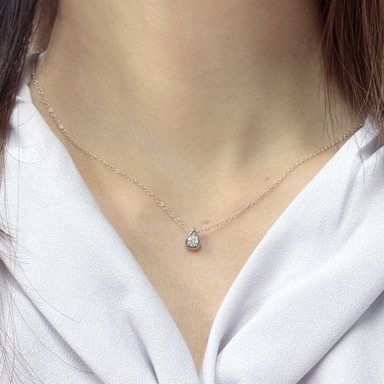 1/5-1/3 Cttw Diamond Teardrop Necklace 925 Sterling Silver / 18K Gold Vermeil pendant Fifth and Fine jewelry