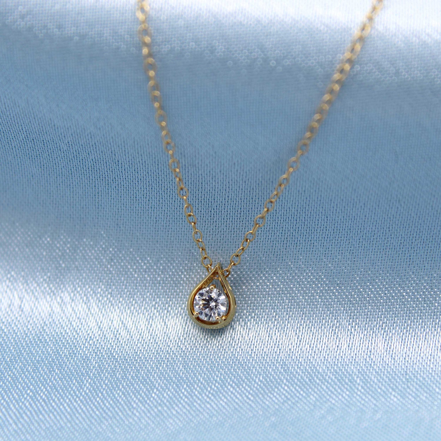 1/5-1/3 Cttw Diamond Teardrop Necklace 925 Sterling Silver / 18K Gold Vermeil pendant Fifth and Fine jewelry