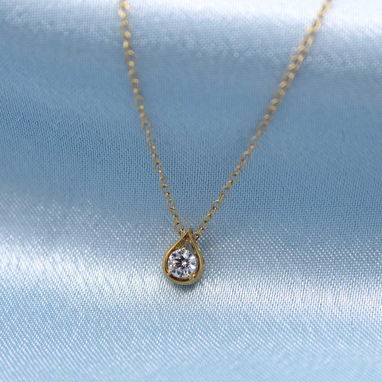 1/5-1/3 Cttw Diamond Teardrop Necklace 925 Sterling Silver / 18K Gold Vermeil pendant Fifth and Fine jewelry