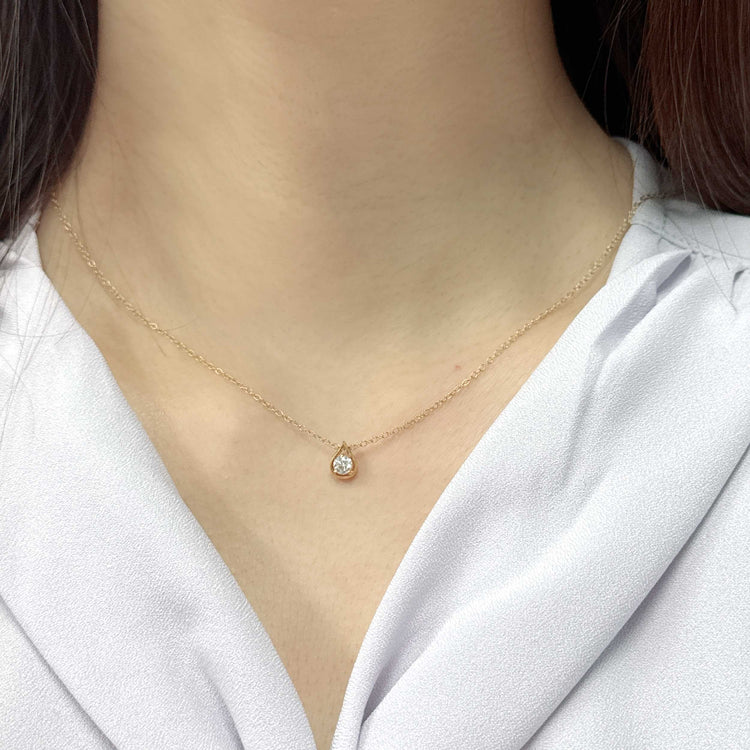 1/5-1/3 Cttw Diamond Teardrop Necklace 925 Sterling Silver / 18K Gold Vermeil pendant Fifth and Fine jewelry