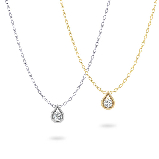 1/5-1/3 Cttw Diamond Teardrop Necklace 925 Sterling Silver / 18K Gold Vermeil pendant Fifth and Fine jewelry