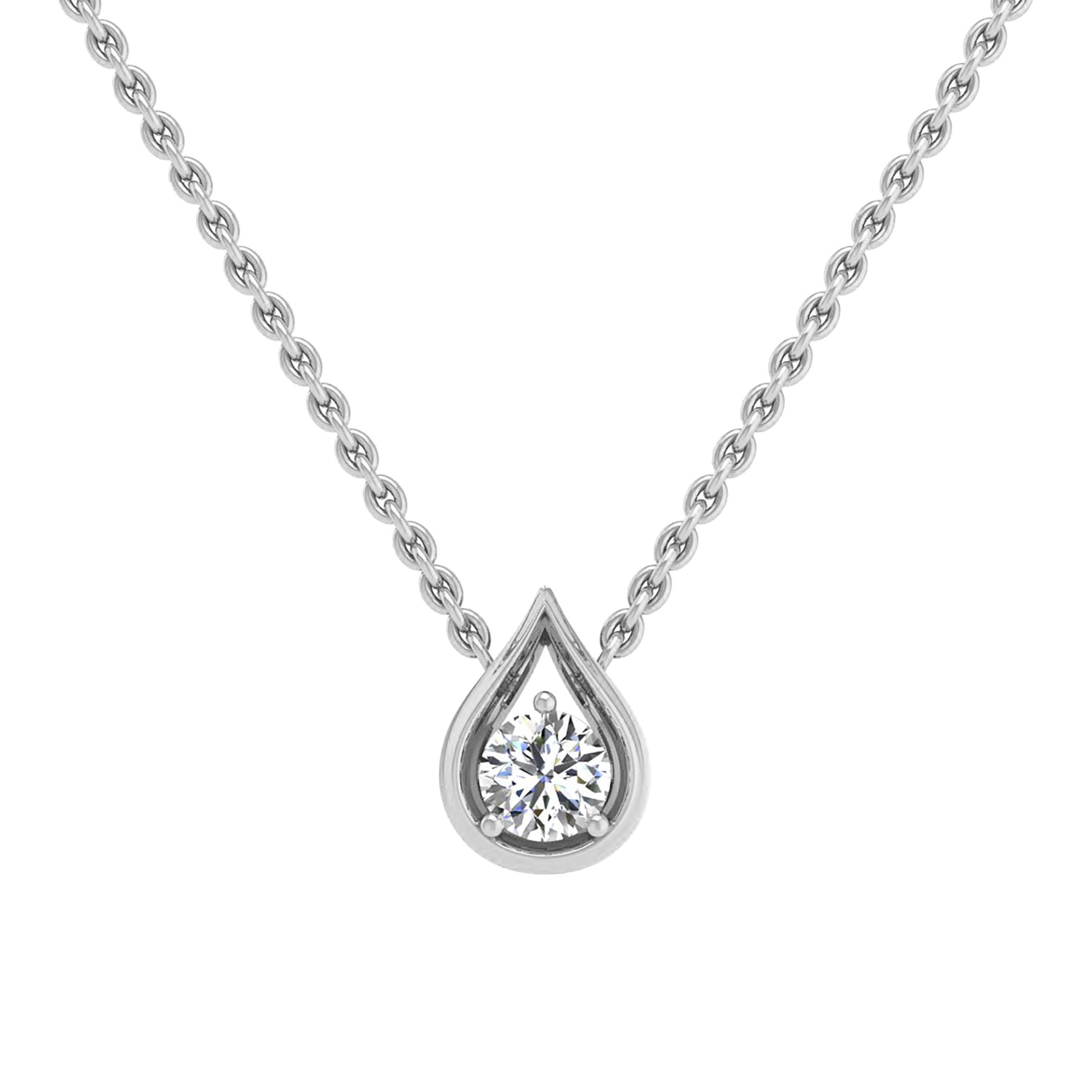 1/5-1/3 Cttw Diamond Teardrop Necklace 925 Sterling Silver / 18K Gold Vermeil pendant Fifth and Fine jewelry