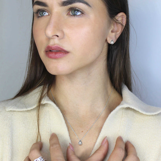 1/5-1/3 Cttw Diamond Teardrop Necklace 925 Sterling Silver / 18K Gold Vermeil pendant Fifth and Fine jewelry