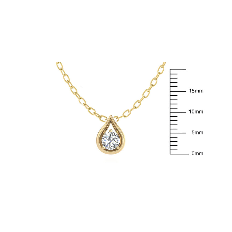 1/5-1/3 Cttw Diamond Teardrop Necklace 925 Sterling Silver / 18K Gold Vermeil pendant Fifth and Fine jewelry