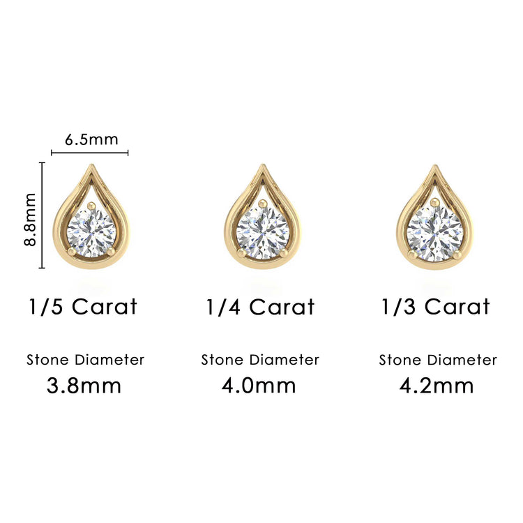 1/5-1/3 Cttw Diamond Teardrop Necklace 925 Sterling Silver / 18K Gold Vermeil pendant Fifth and Fine jewelry